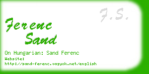 ferenc sand business card